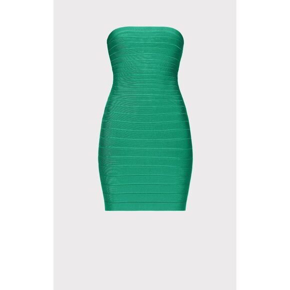 Herve Leger Womens Strapless Green Bandage Dress Size Small Retail $690 - Picture 5 of 9